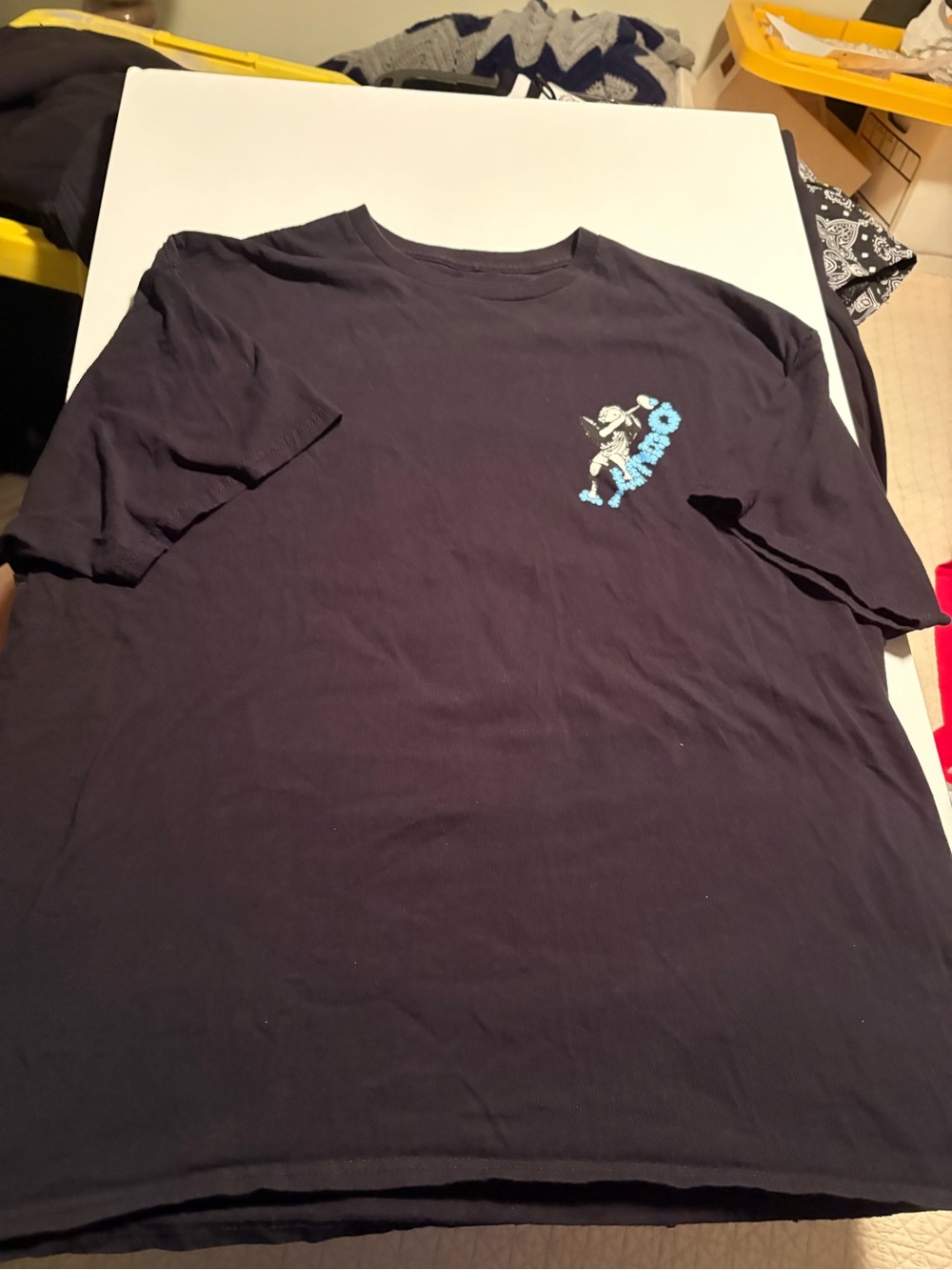 Obey Black Short-Sleeve Tee with Blue Chest Graphic VINTAGE